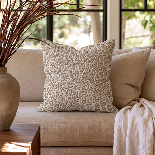 Beige Leopard Throw Pillow throw pillow - Hillcroft Home