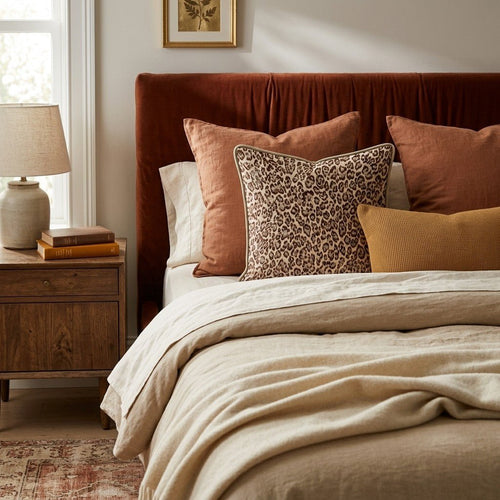 Beige Leopard Throw Pillow - Hillcroft Home
