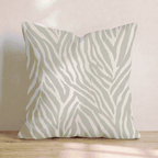 Beige Zebra Throw Pillow - Hillcroft Home