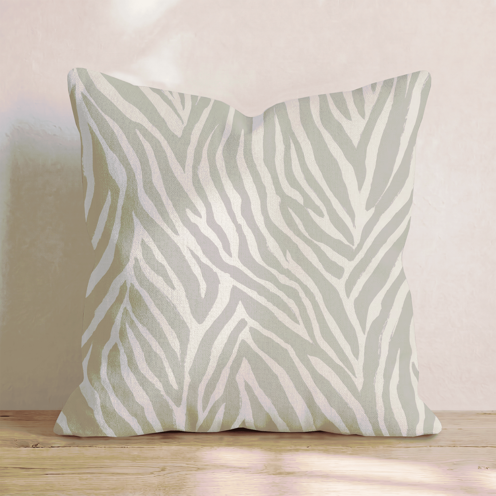 Beige Zebra Throw Pillow - Hillcroft Home