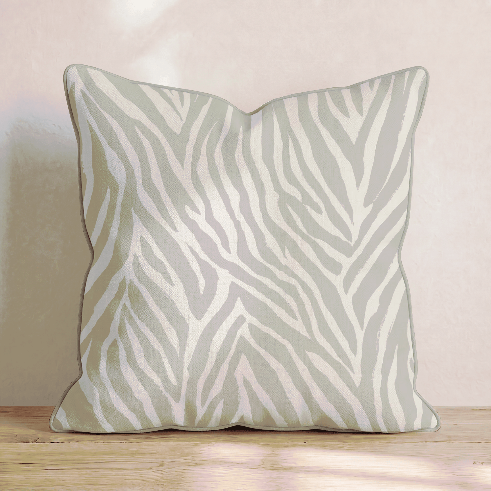 Beige Zebra Throw Pillow - Hillcroft Home