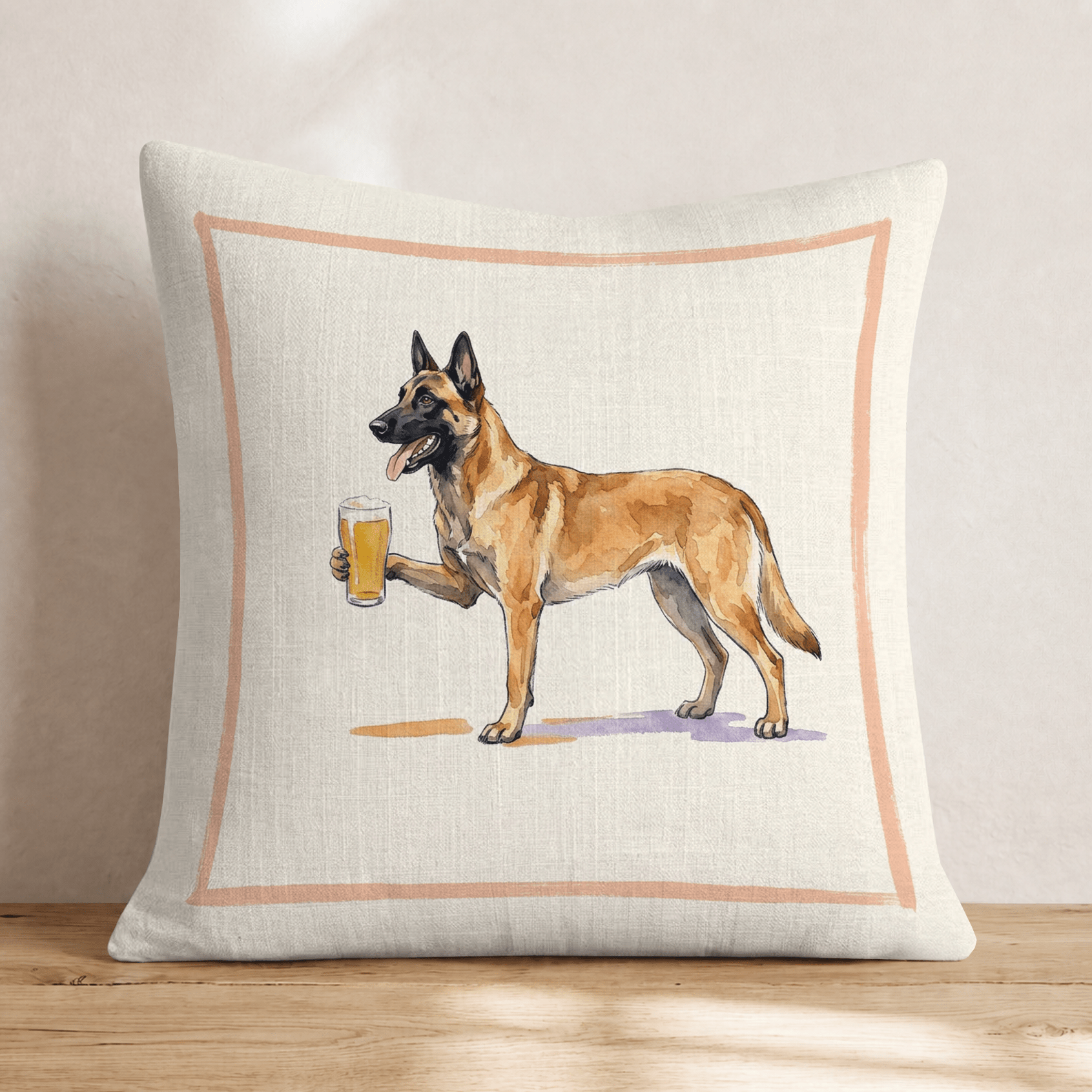 Belgian Malinois Lager Throw Pillow - Hillcroft Home