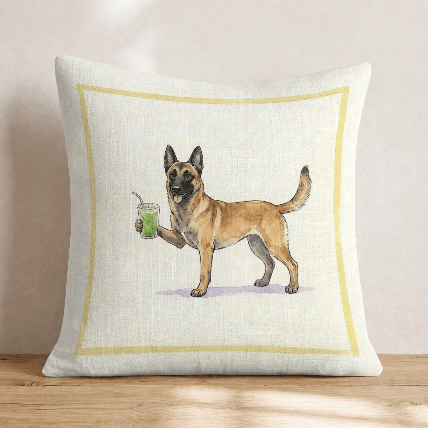 Belgian Malinois Matcha Throw Pillow - Hillcroft Home