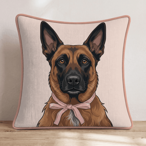 Belgian Malinois Portrait Throw Pillow - Hillcroft Home