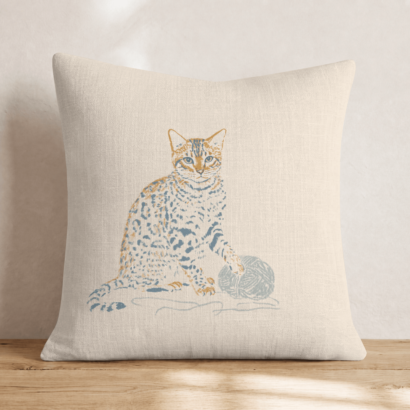 Bengal Playtime Throw Pillow - Hillcroft Home