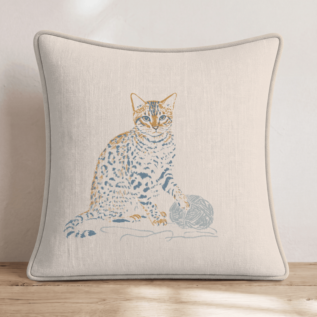 Bengal Playtime Throw Pillow - Hillcroft Home
