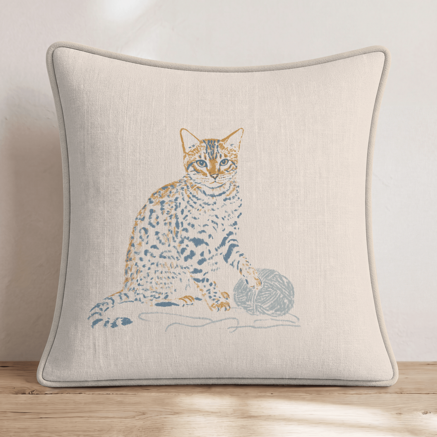 Bengal Playtime Throw Pillow - Hillcroft Home