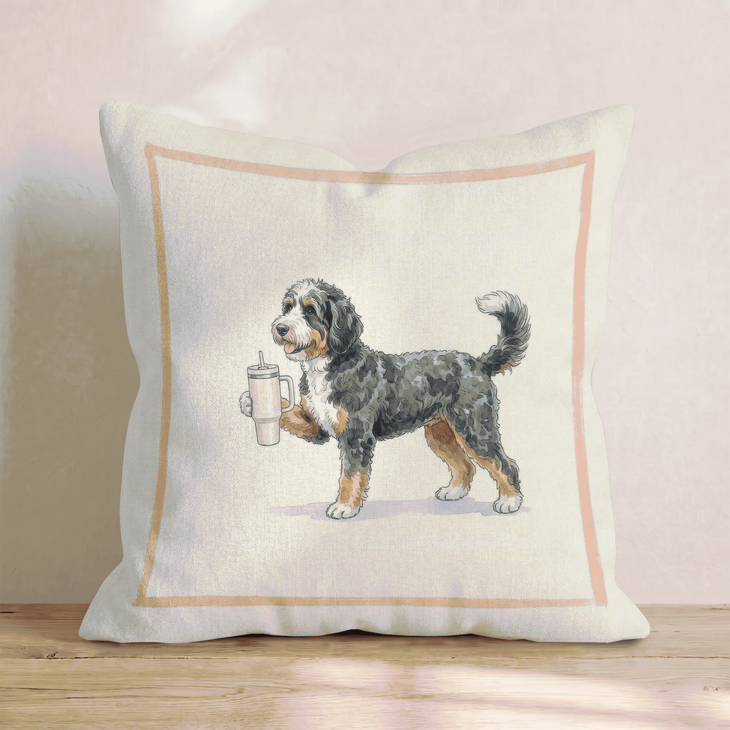 Bernedoodle Tumbler Throw Pillow - Hillcroft Home