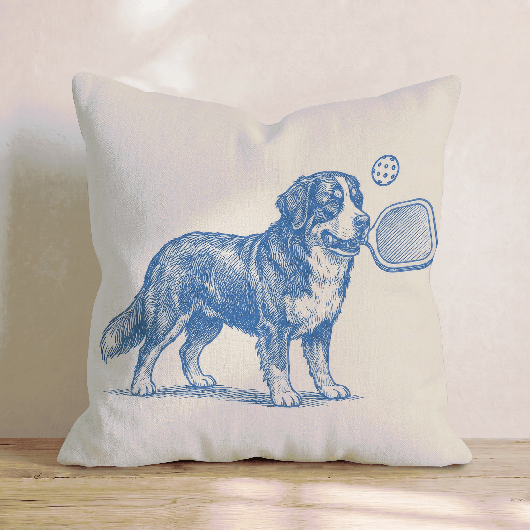 Bernese Mountain Dog Pickleball Throw Pillow - Hillcroft Home