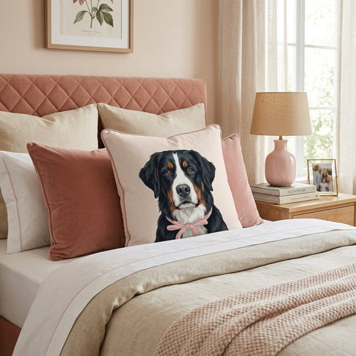Bernese Mountain Dog Portrait Throw Pillow - Hillcroft Home