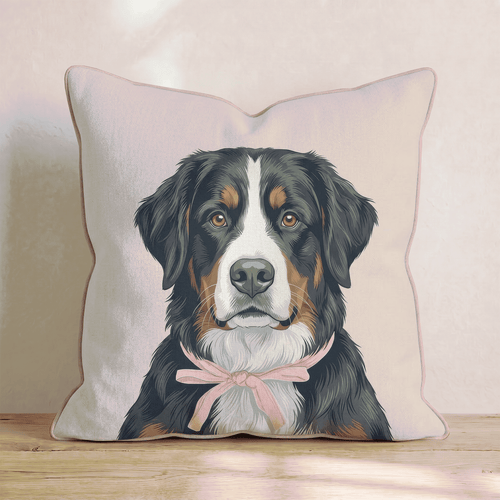 Bernese Mountain Dog Portrait Throw Pillow - Hillcroft Home