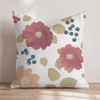 Berries and Fall Flowers Throw Pillow - Hillcroft Home