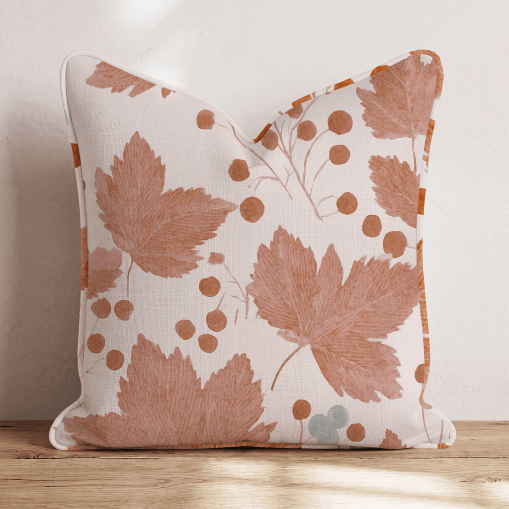Berries And Maple Throw Pillow - Hillcroft Home