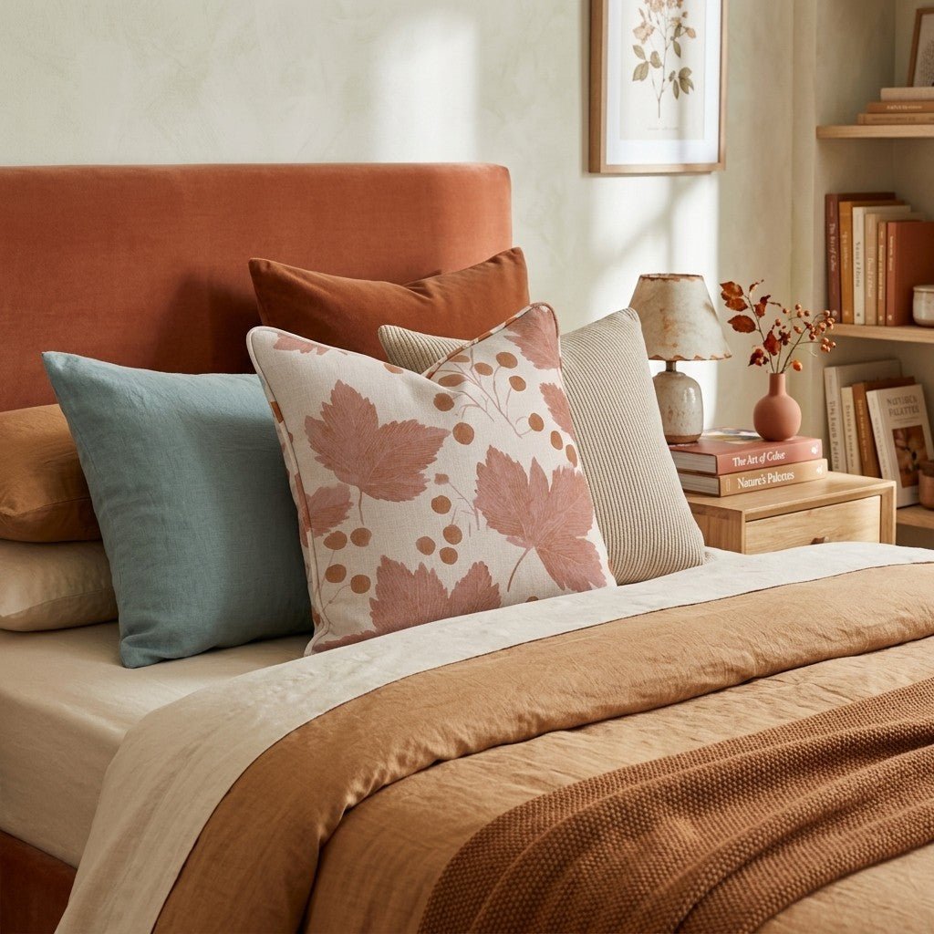 Berries And Maple Throw Pillow - Hillcroft Home