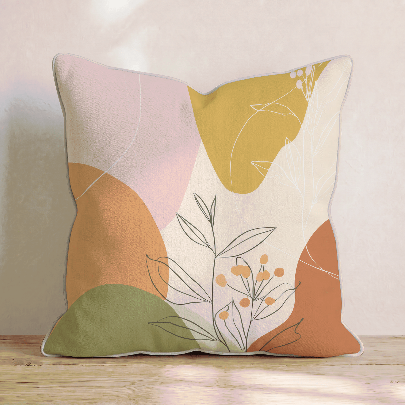 Berry Branch Boho Throw Pillow - Hillcroft Home
