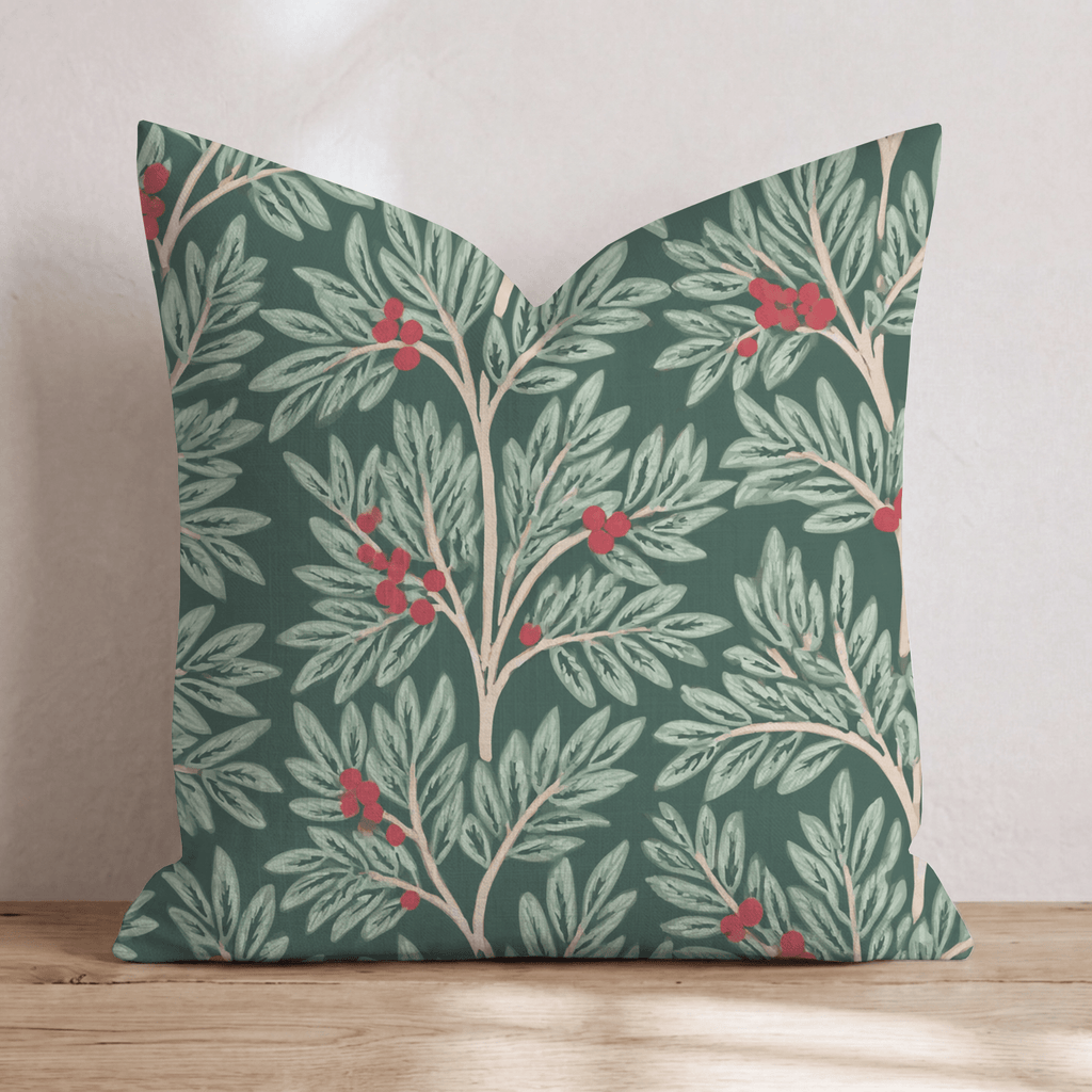 Berry Christmas Throw Pillow throw pillow - Hillcroft Home