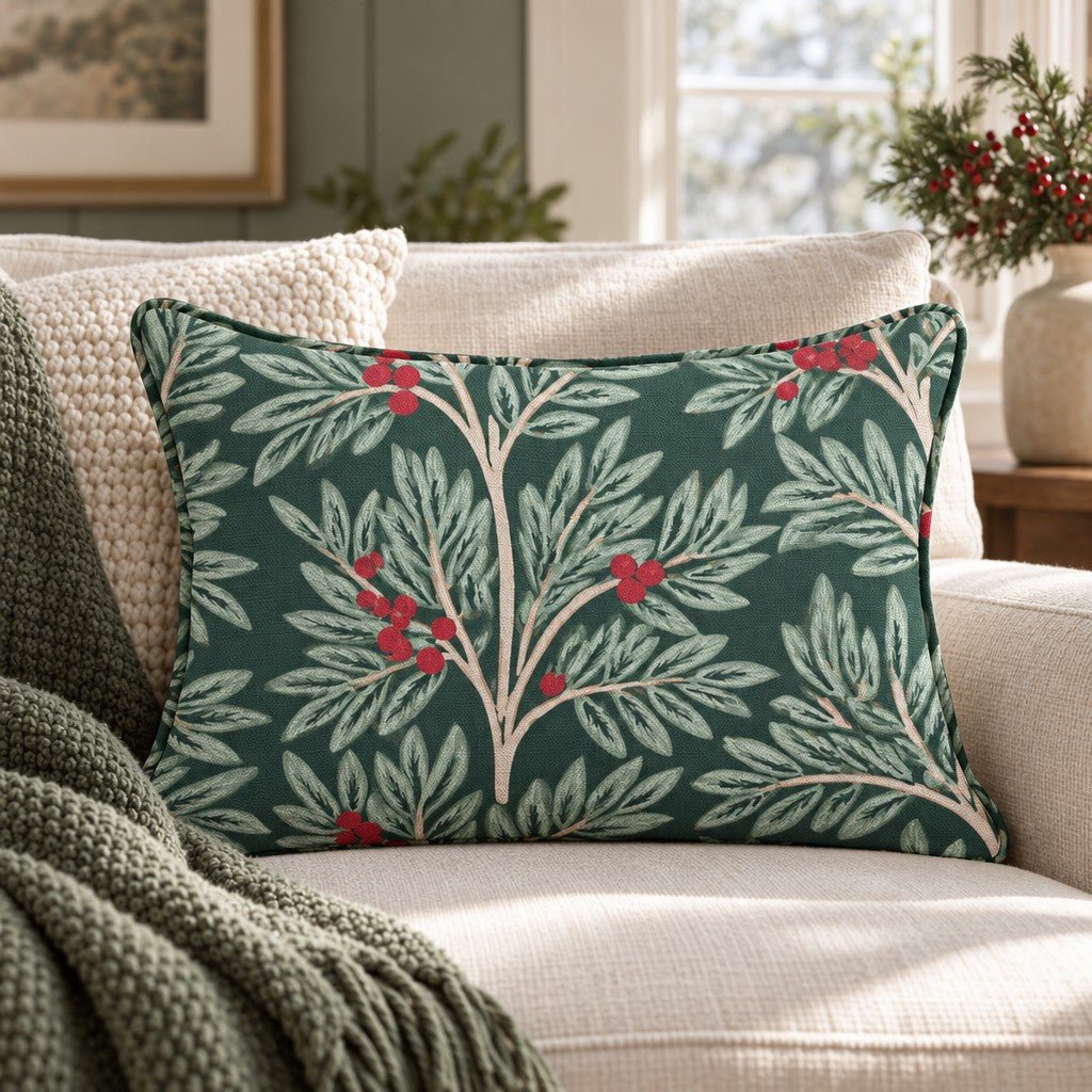 Berry Christmas Throw Pillow throw pillow - Hillcroft Home