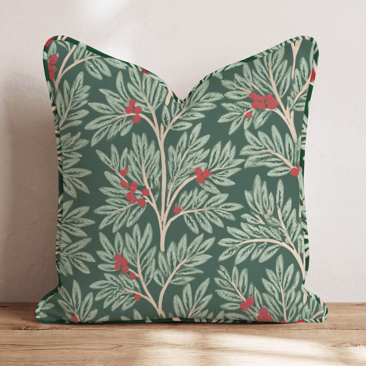 Berry Christmas Throw Pillow throw pillow - Hillcroft Home