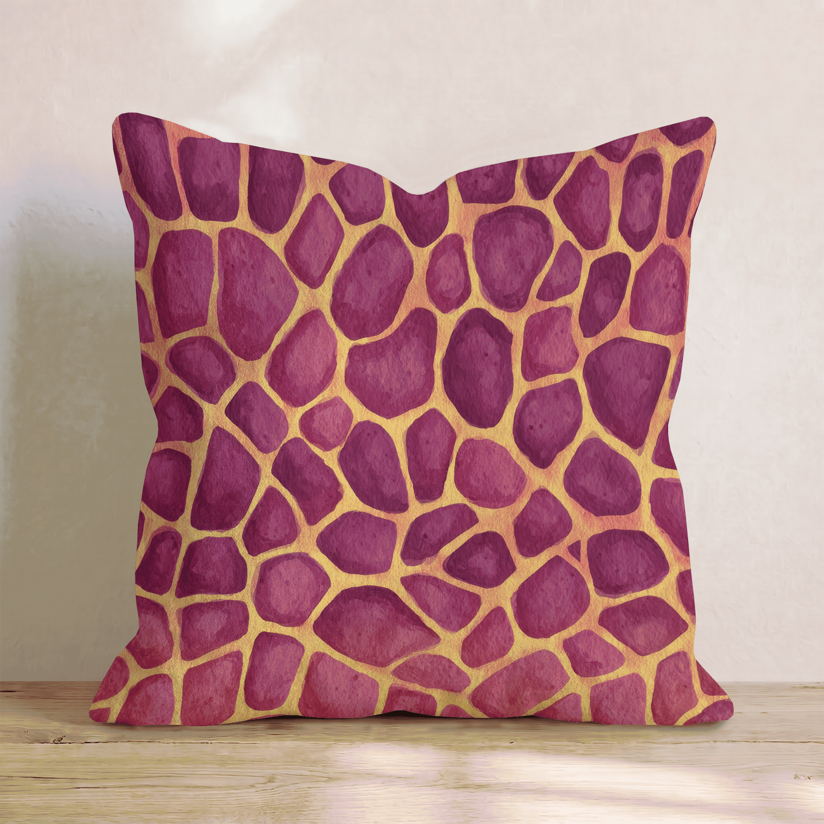 Berry Giraffe Glam Throw Pillow - Hillcroft Home
