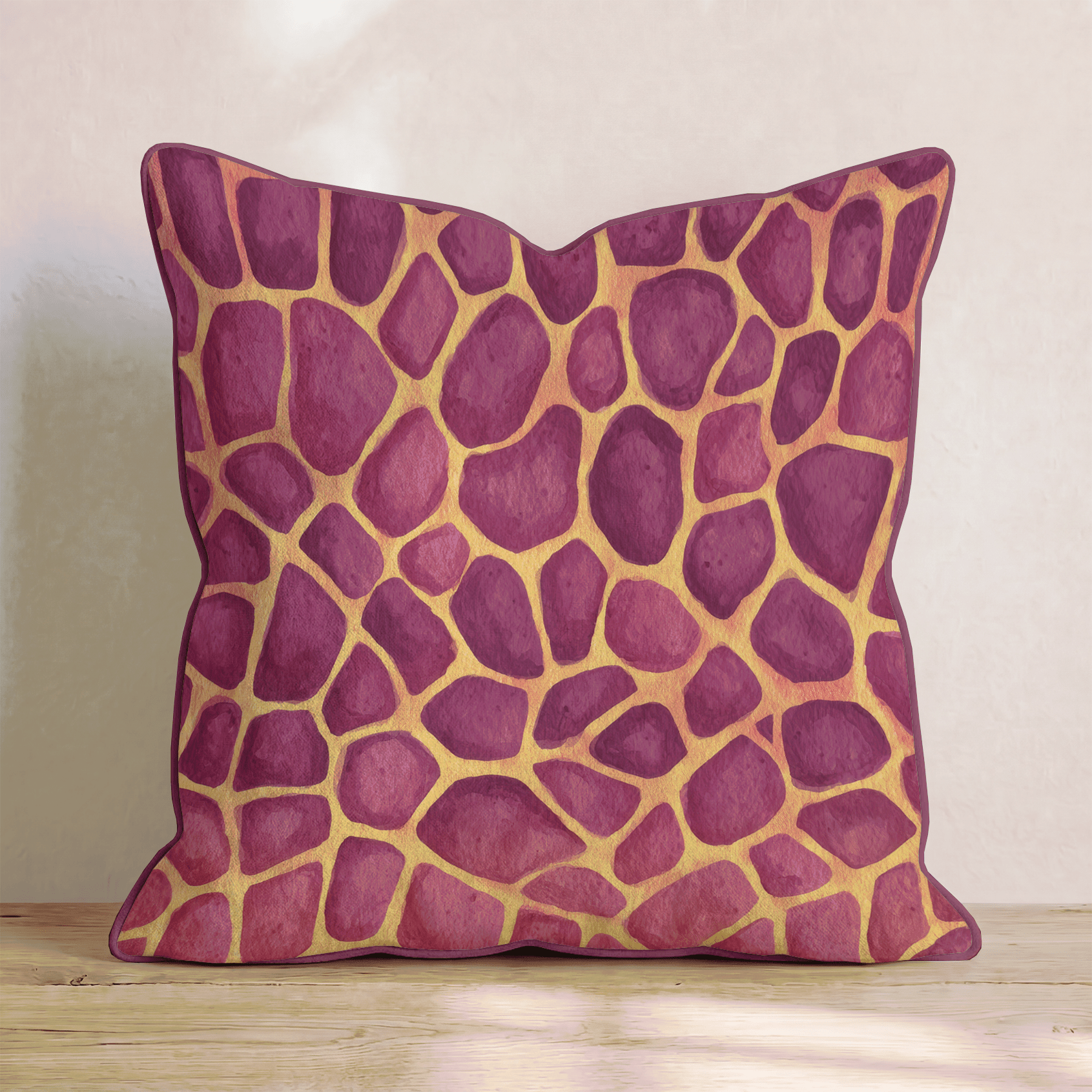 Berry Giraffe Glam Throw Pillow - Hillcroft Home