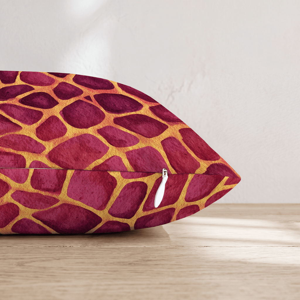 Berry Giraffe Glam Throw Pillow - Hillcroft Home