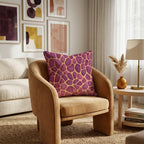 Berry Giraffe Glam Throw Pillow - Hillcroft Home