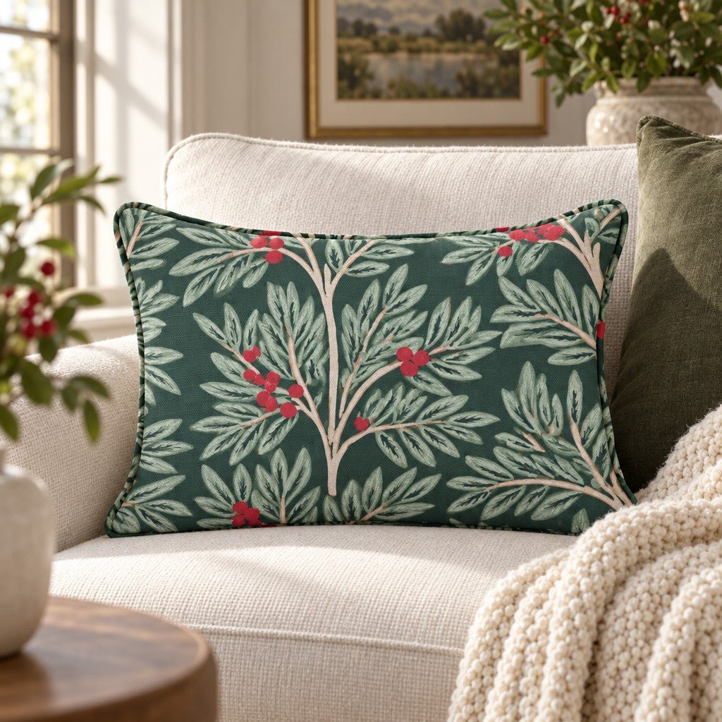 Berry Me in Christmas Throw Pillow throw pillow - Hillcroft Home