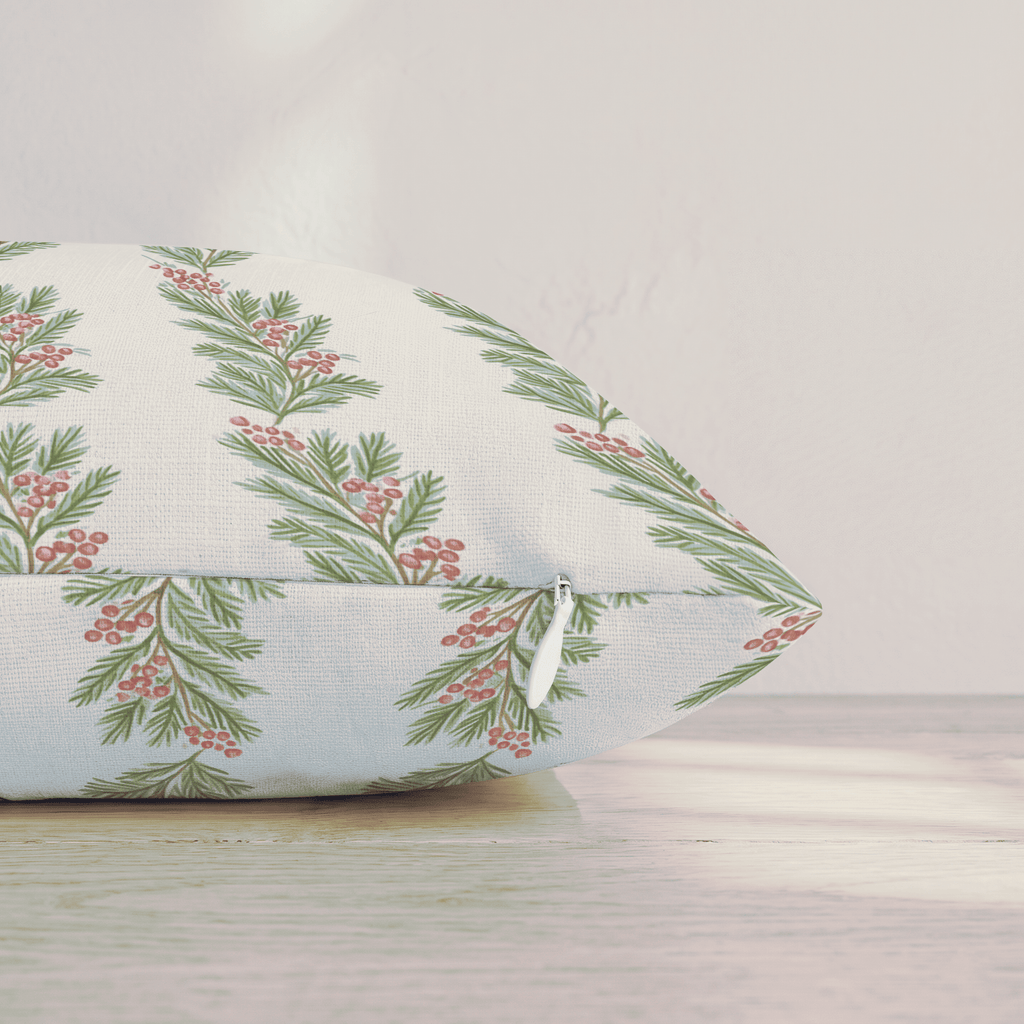 Berry Merry Garland Throw Pillow throw pillow - Hillcroft Home