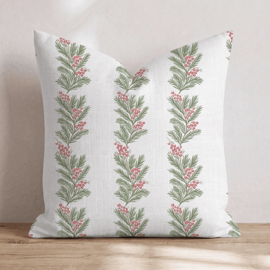 Berry Merry Garland Throw Pillow throw pillow - Hillcroft Home