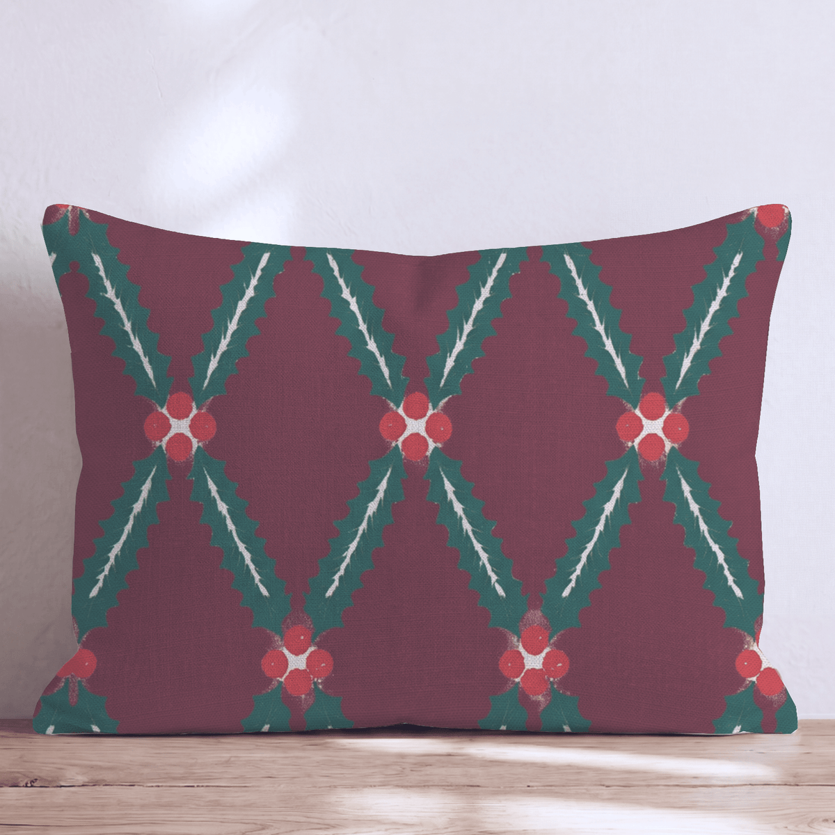 Berry Merry Trellis Throw Pillow throw pillow - Hillcroft Home