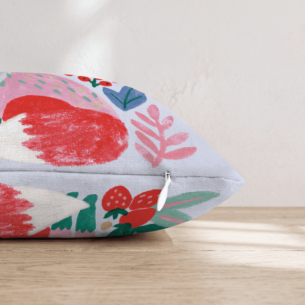 Berry Patch Fox Throw Pillow - Hillcroft Home