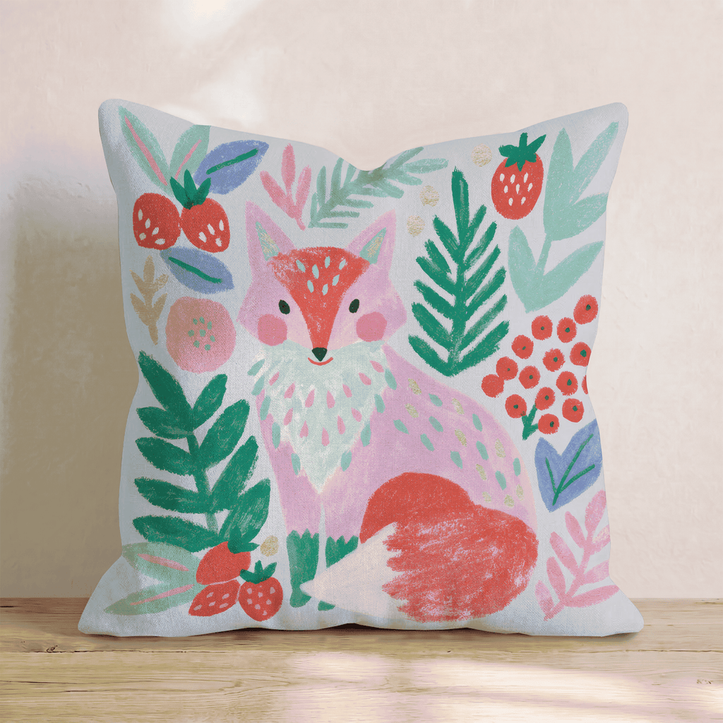 Berry Patch Fox Throw Pillow - Hillcroft Home