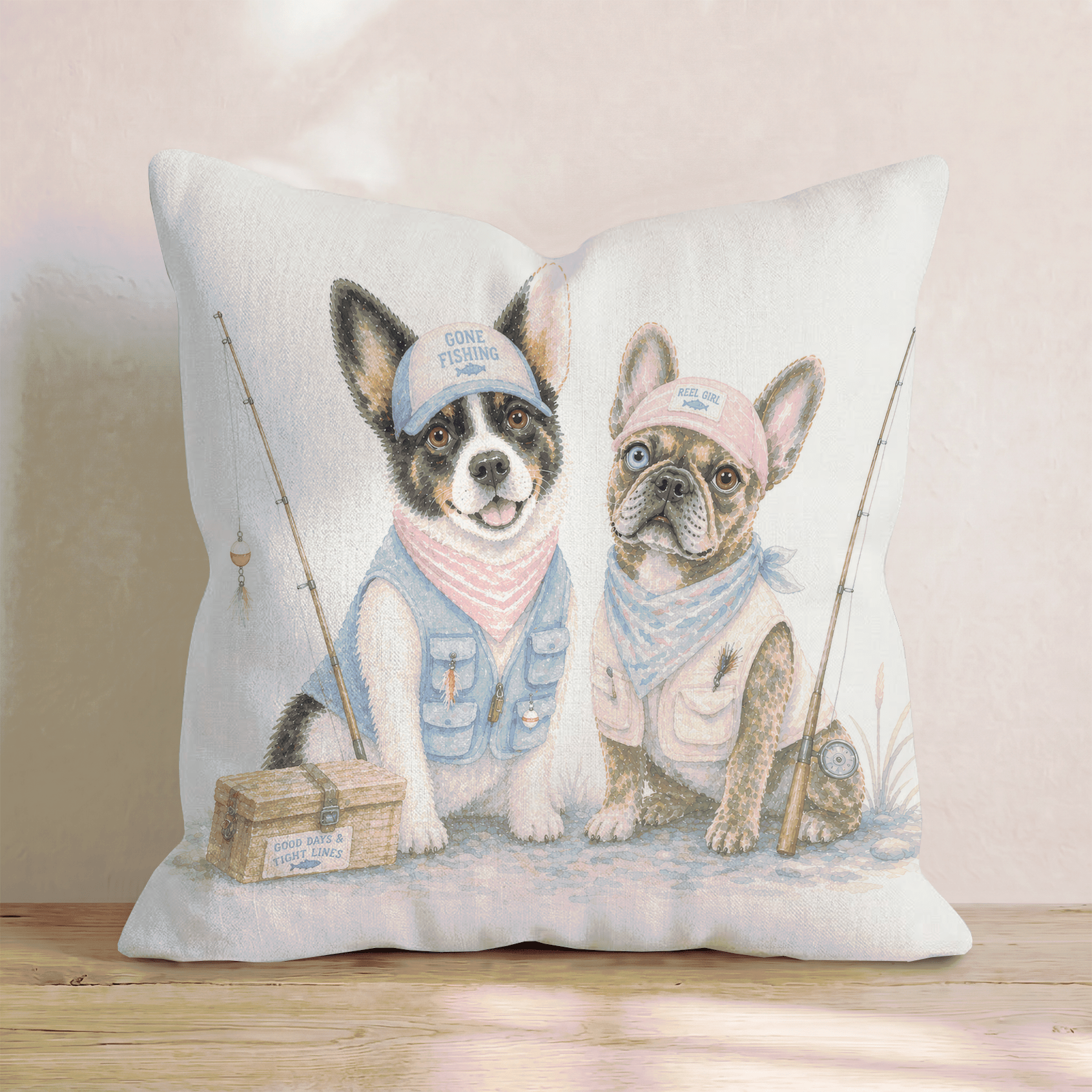 Best Buds Fishing Throw Pillow - Hillcroft Home