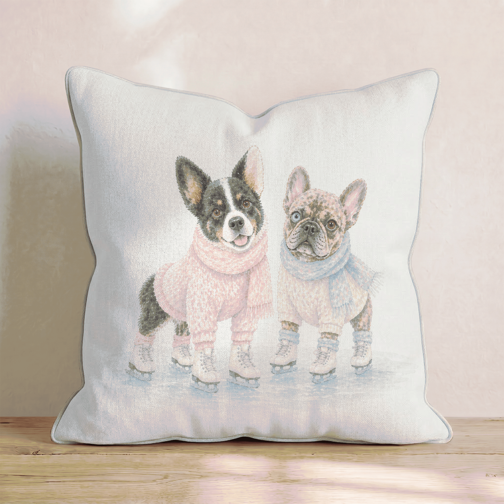 Best Buds Ice Skate Throw Pillow - Hillcroft Home
