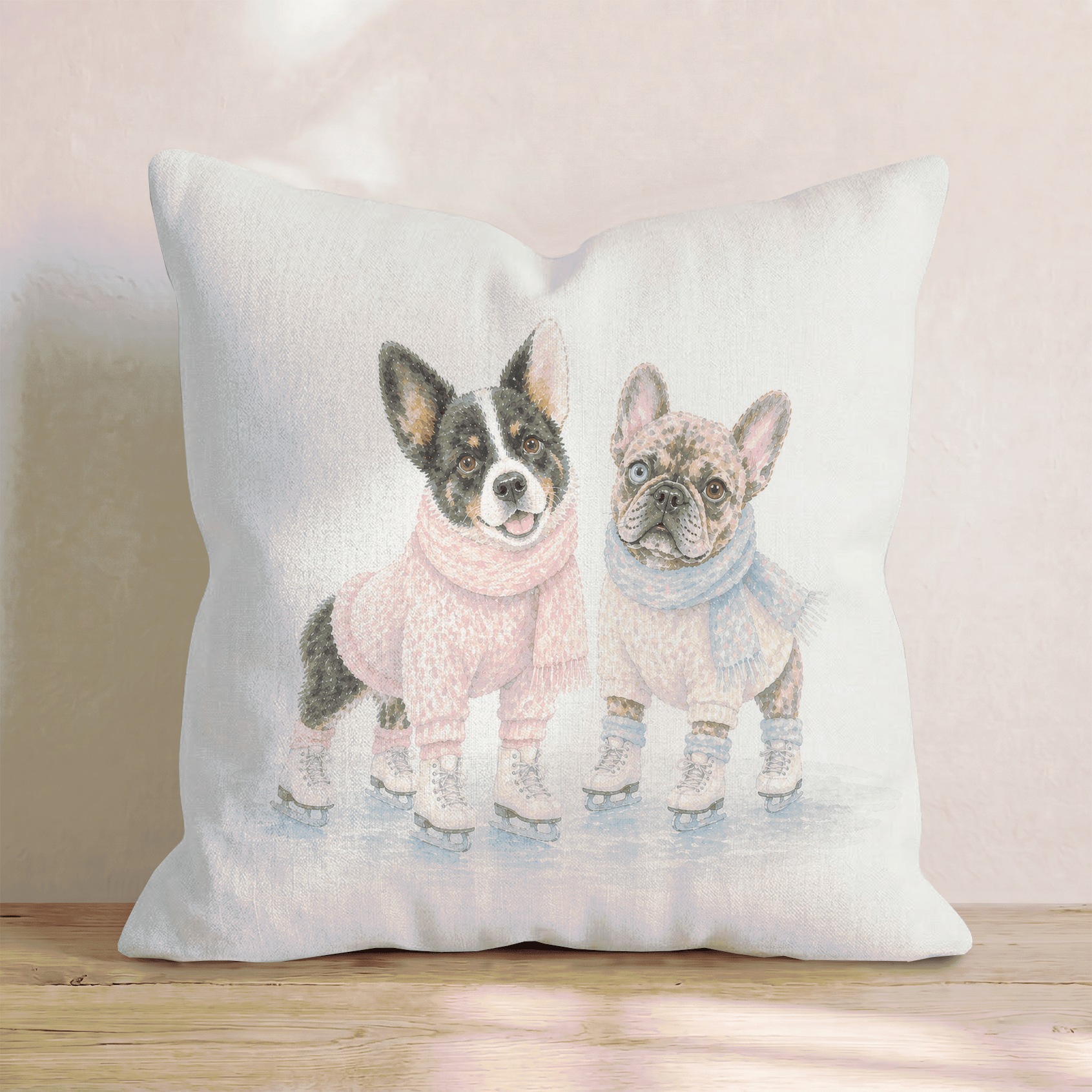 Best Buds Ice Skate Throw Pillow - Hillcroft Home