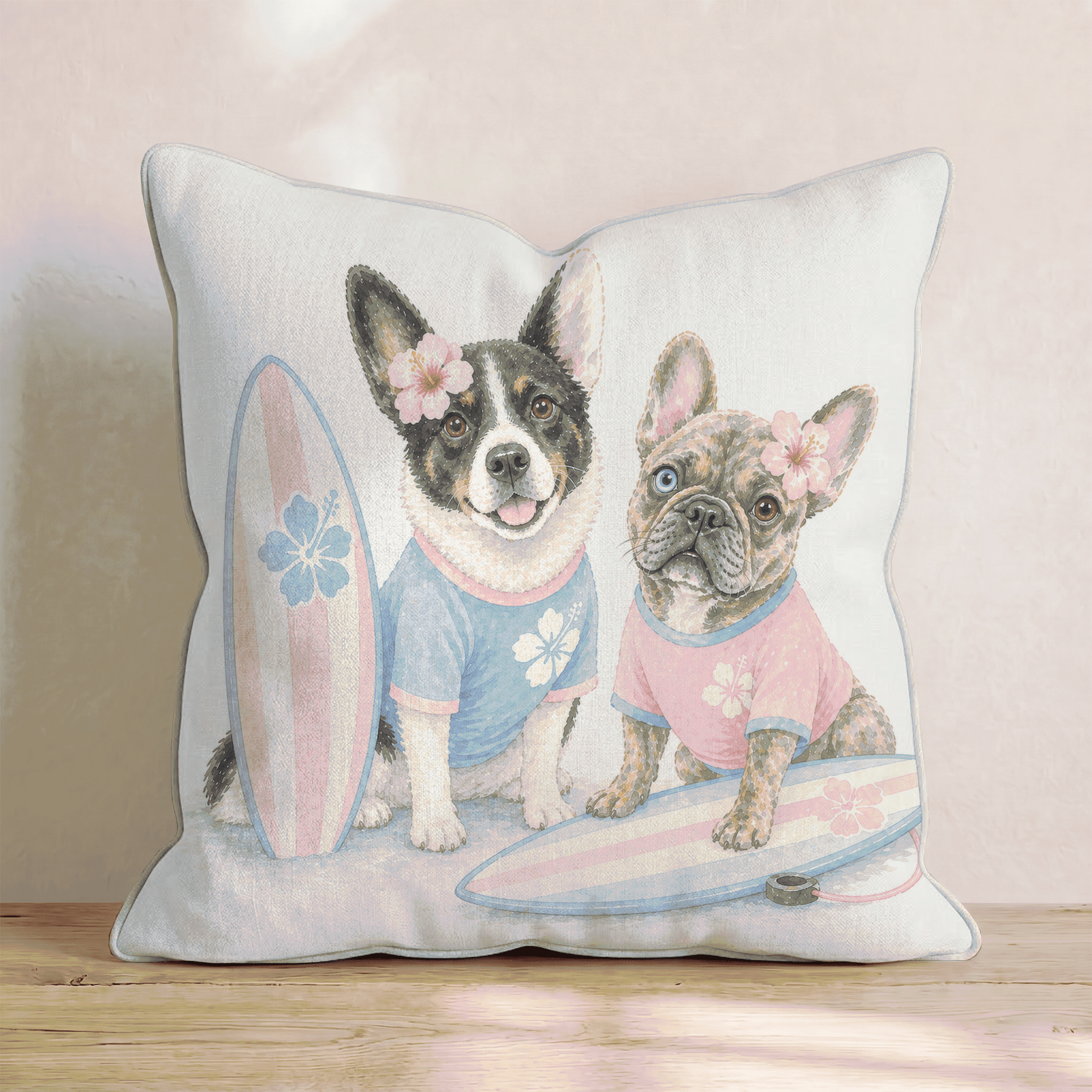 Best Buds Surf Throw Pillow - Hillcroft Home