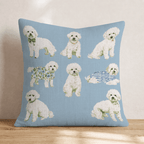 Bichon Buddies Throw Pillow - Hillcroft Home