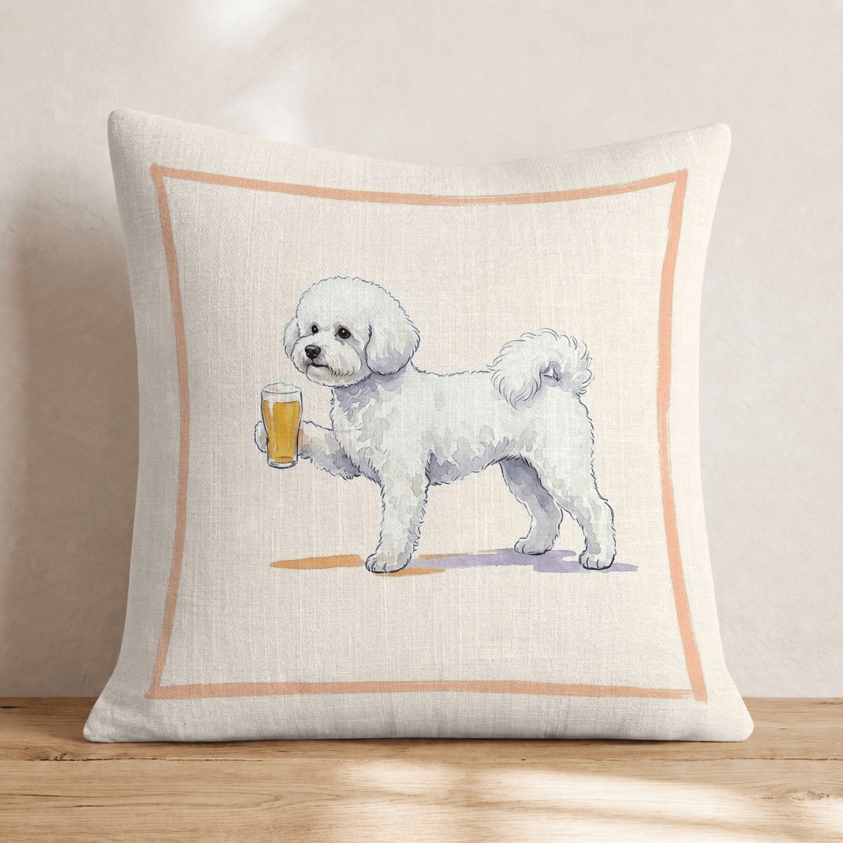 Bichon Frise Lager Throw Pillow - Hillcroft Home