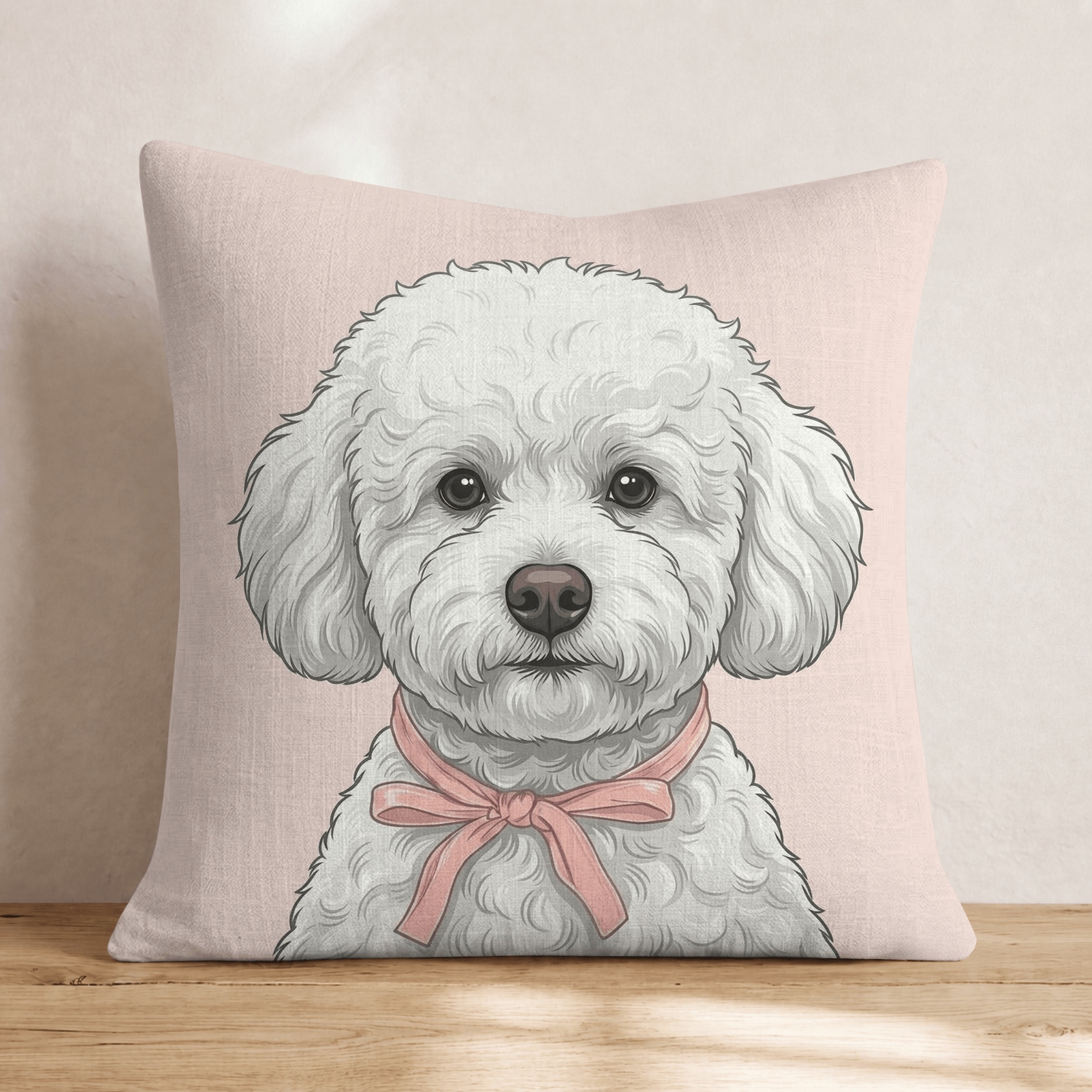 Bichon Frise Portrait Throw Pillow - Hillcroft Home