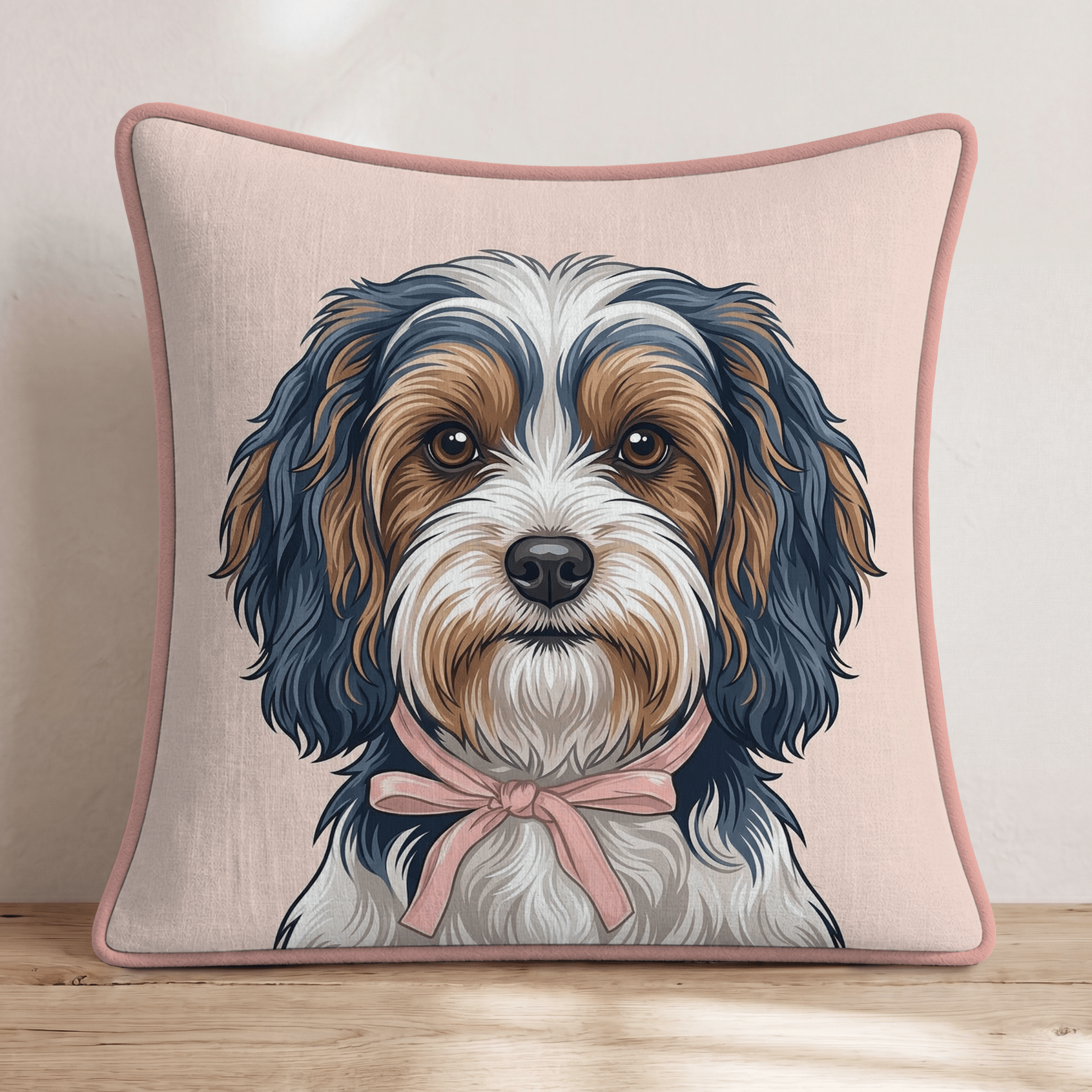 Biewer Terrier Portrait Throw Pillow - Hillcroft Home