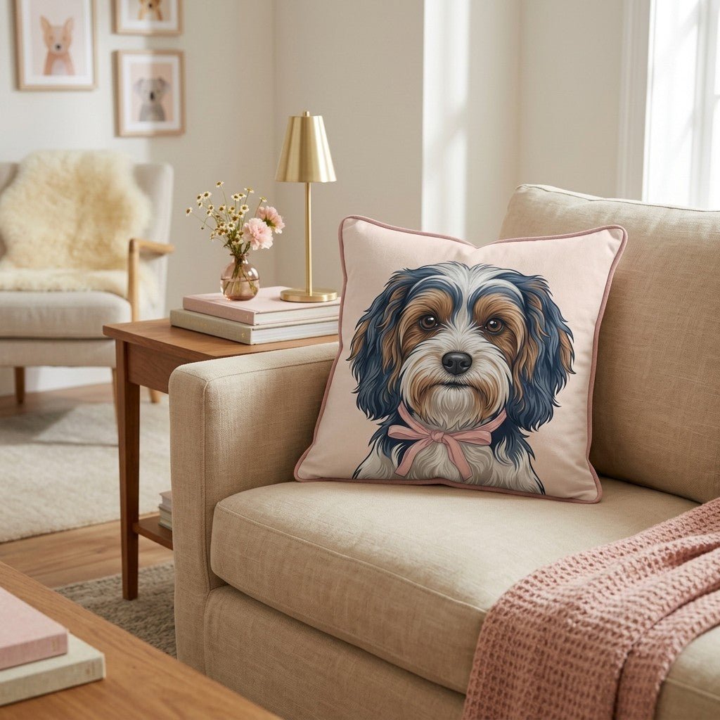 Biewer Terrier Portrait Throw Pillow - Hillcroft Home