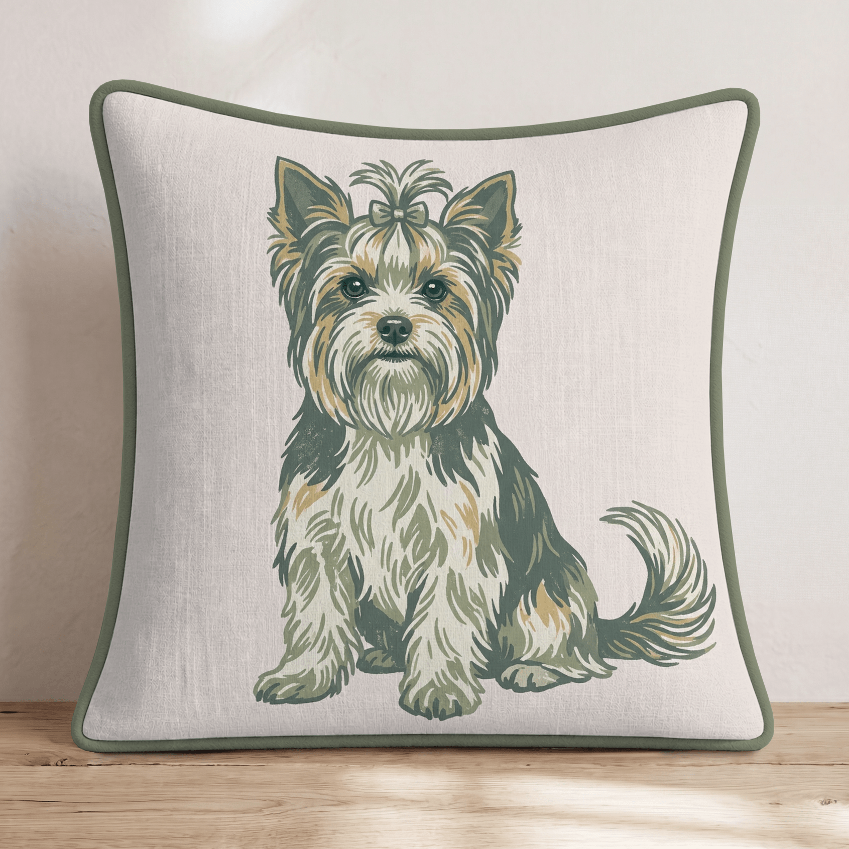 Biewer Terrier Throw Pillow - Hillcroft Home
