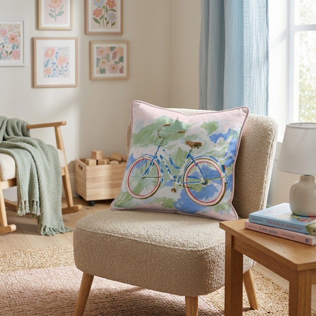 Bike All Over Throw Pillow - Hillcroft Home
