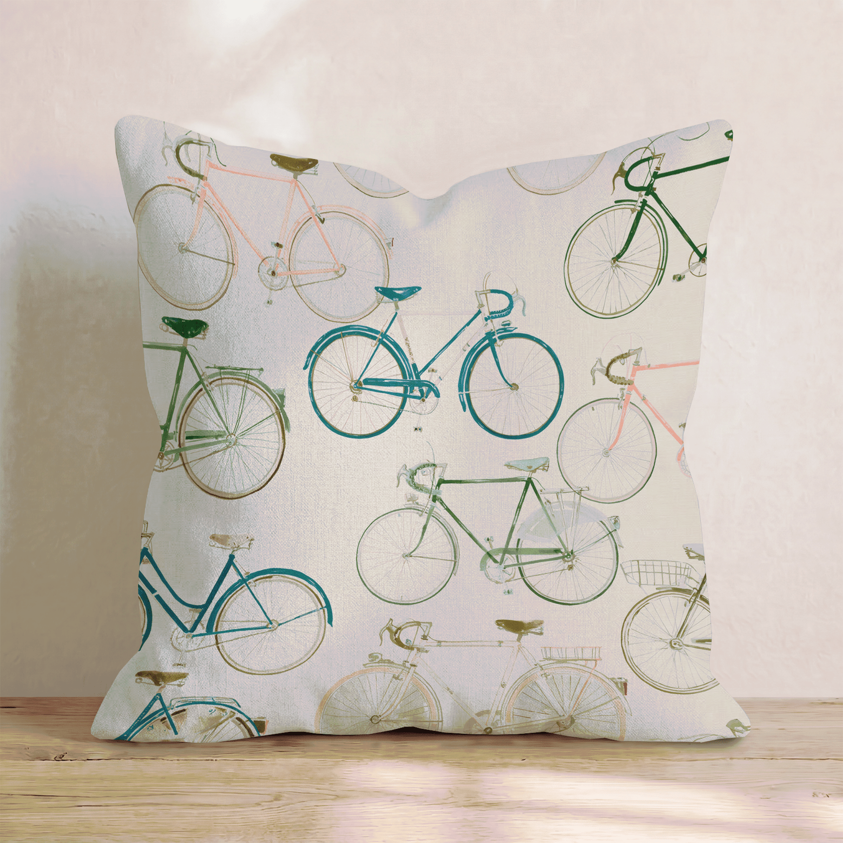 Biking Pattern Throw Pillow - Hillcroft Home