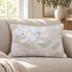 Birdie Floral Porcelain Throw Pillow throw pillow - Hillcroft Home
