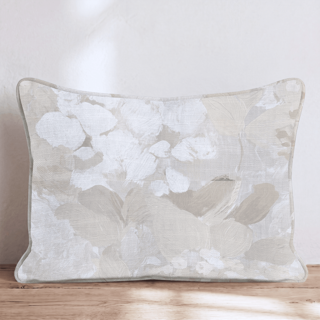 Birdie Floral Porcelain Throw Pillow throw pillow - Hillcroft Home