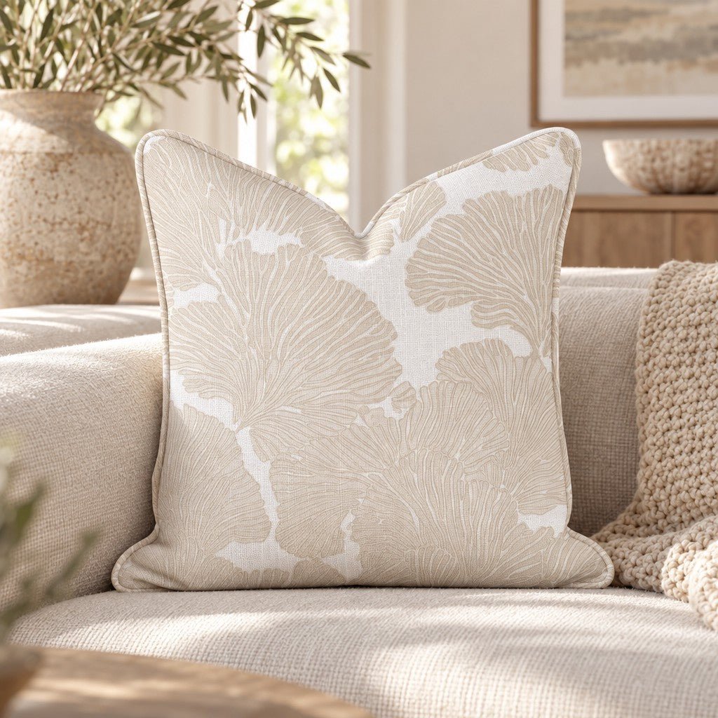 Birdie Mae Vanilla Throw Pillow throw pillow - Hillcroft Home