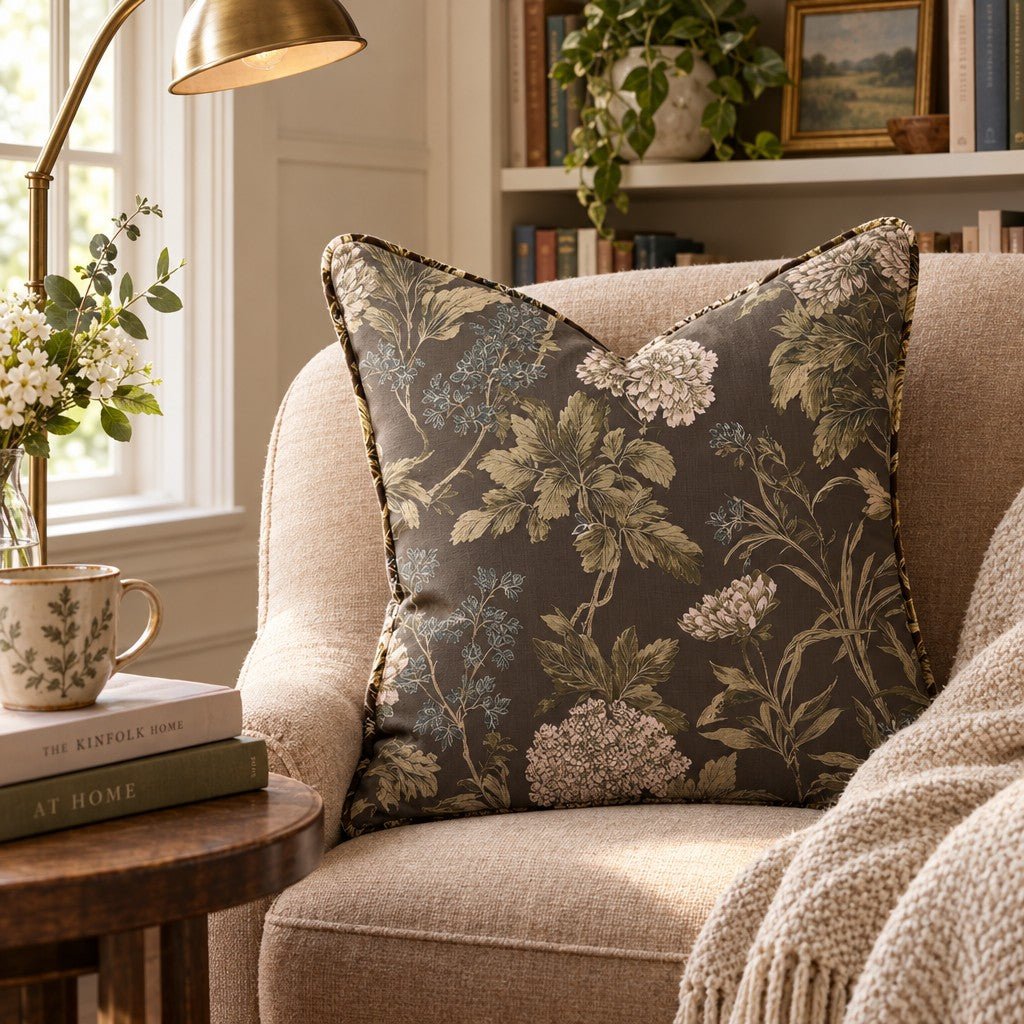 Birdie Secret Garden Throw Pillow throw pillow - Hillcroft Home