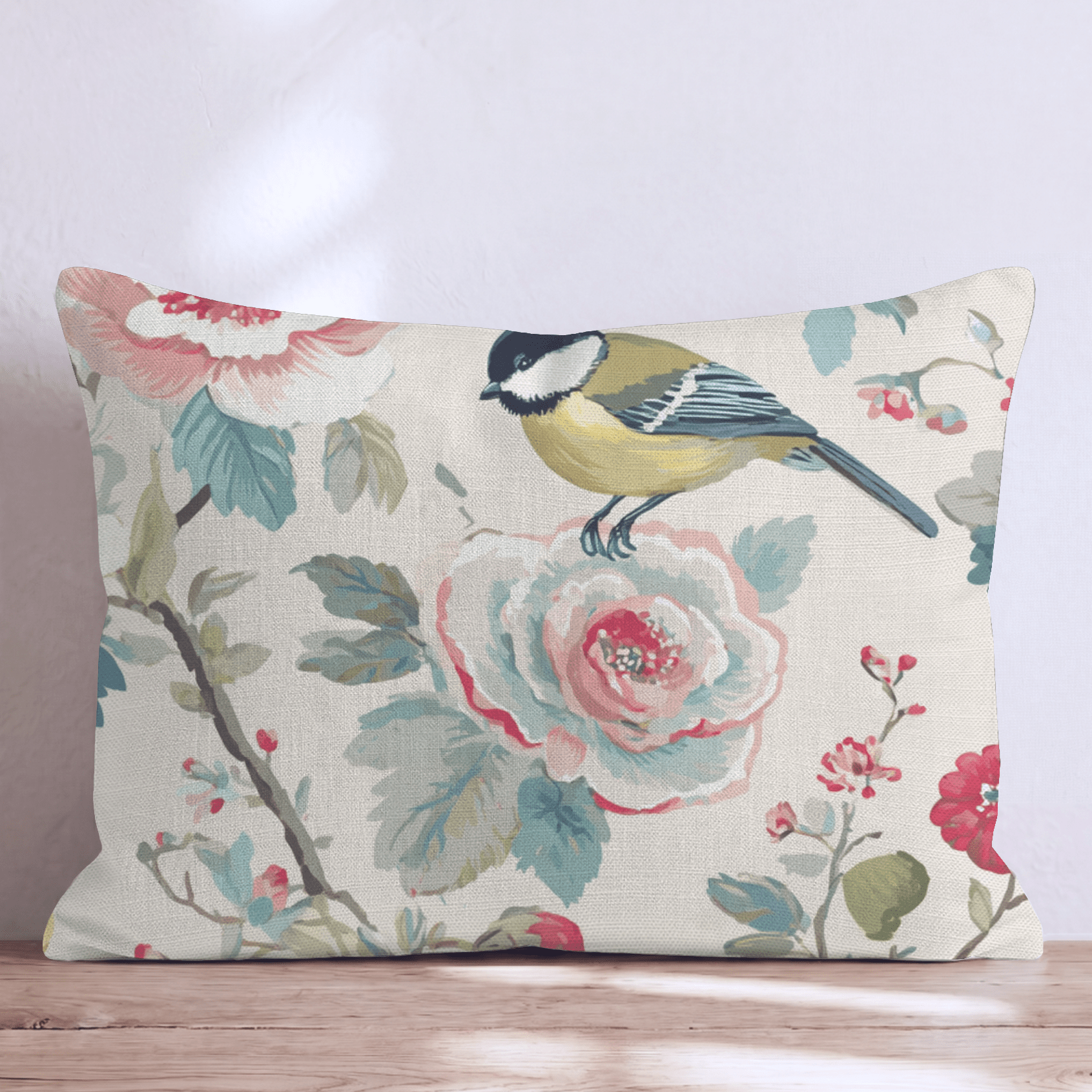 Birds and Blooms Throw Pillow - Hillcroft Home