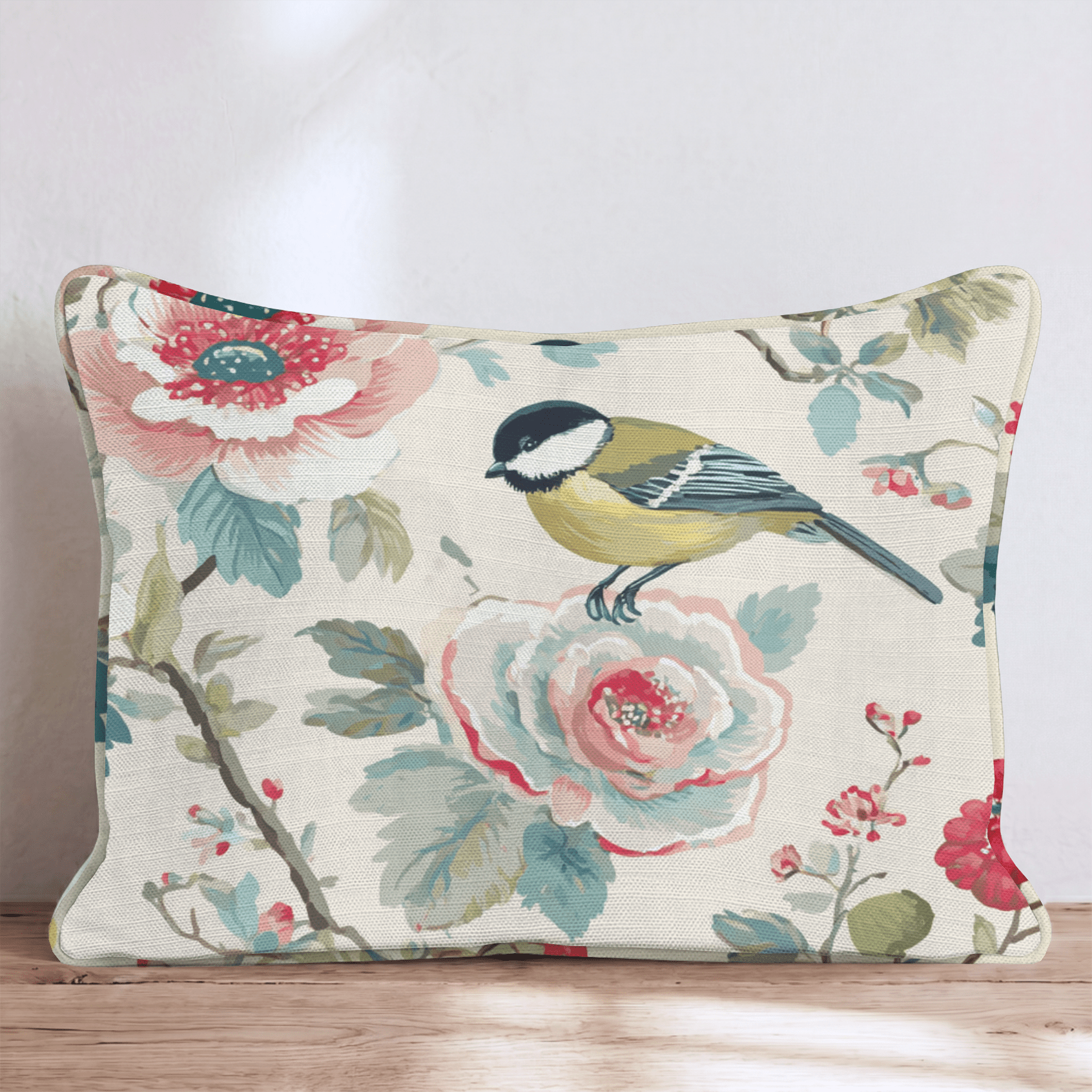 Birds and Blooms Throw Pillow - Hillcroft Home